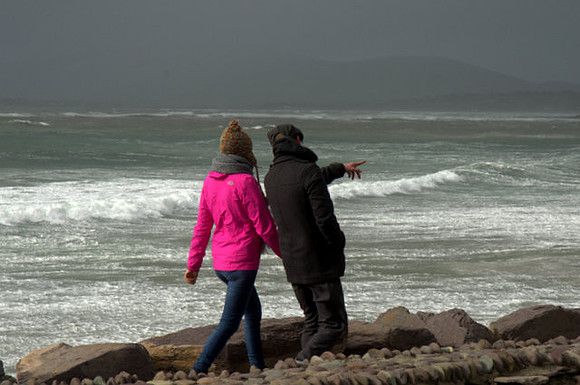 Walking on the promenade in Waterville
