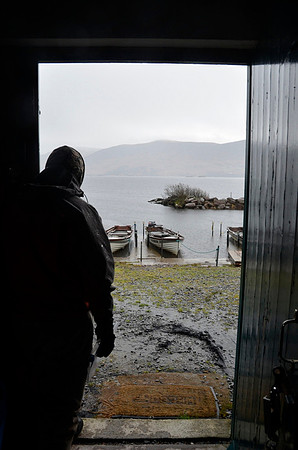 Looking out of a fishing cabin on Lough Currane