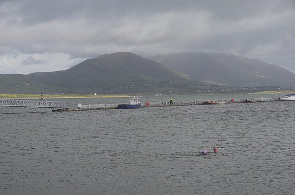 Swimmers next to Valentia Island