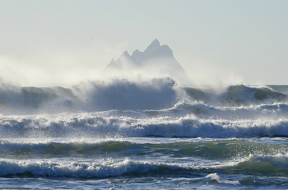 Skellig Michael in a storm